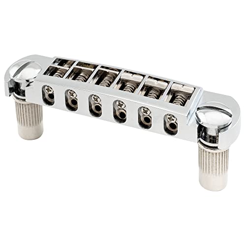 Musiclily Pro 52,5mm Pigtail Style Chevalet Cordier Wraparound pour Guitare électrique Style Les Paul, Chrome