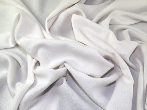 Minerva Core Range White Coast Linen Look Textured Suiting Fabric for Dressmaking - 145cm Wide - per metre