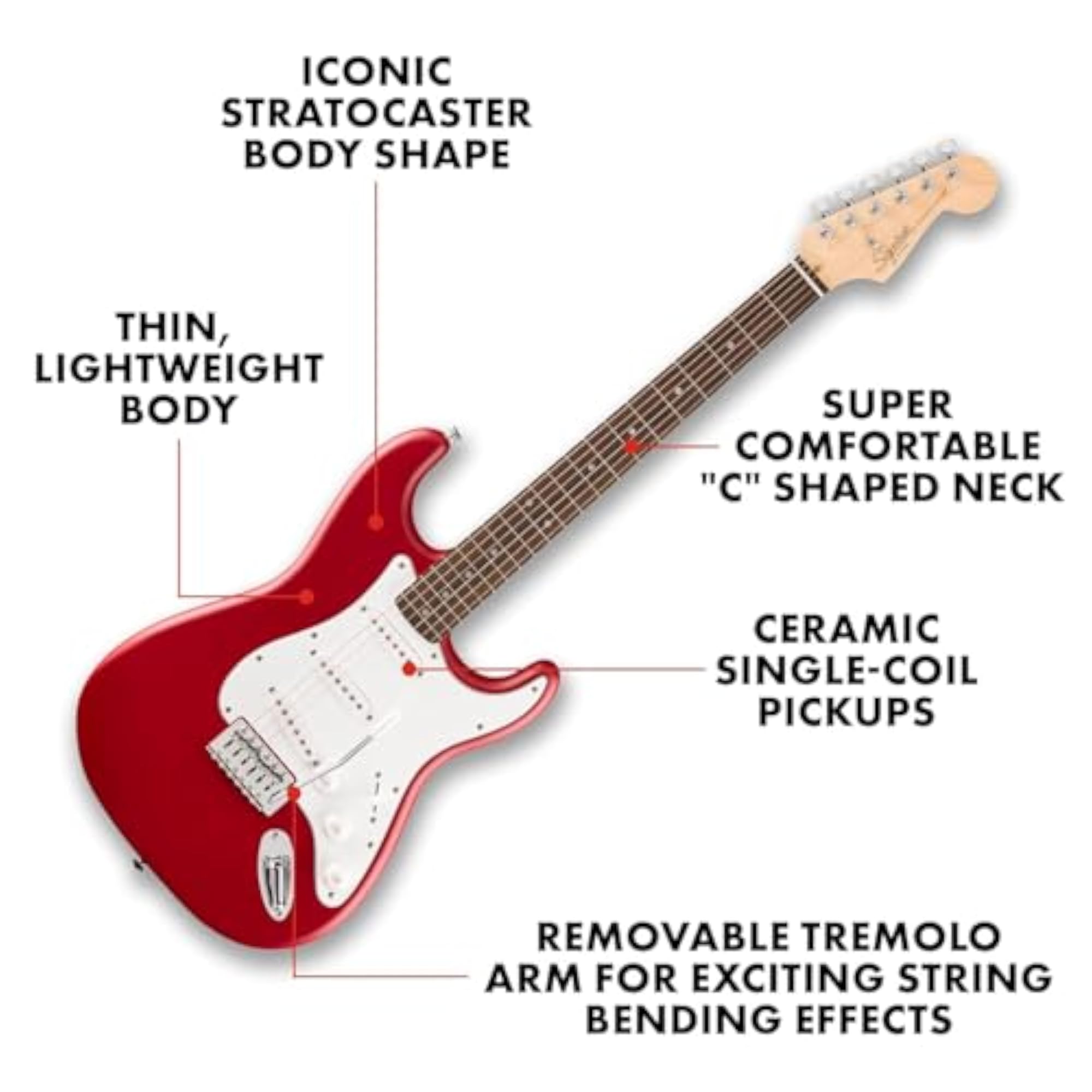 Squier Debut Series Stratocaster Electric Guitar with Accessories