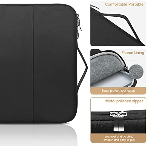 Eucomir 15.6 Inch Laptop Sleeve, Laptop Case, Protective Laptop Bag, Soft Padded Zipper Cover with Handle and Pockets For 15.6 Inch Macbook Air/Pro, Protective Waterproof Laptop Sleeves(Black)