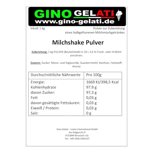 Gino Gelati Biscuit Cookie Milkshake Powder, Quick and Easy Preparation, Soft Ice Machines, Suitable for Summer Drinks, Natural Flavours, for Restaurants and Private Kitchen (1 kg, Biscuit Cookie) – Bild 3