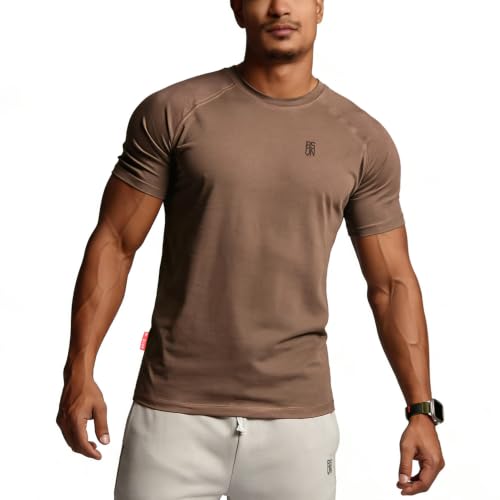 Image of Casual Short Sleeve Crew Neck Classic Wicking Breathable Fitness Muscle Athletic T Shirts Mens