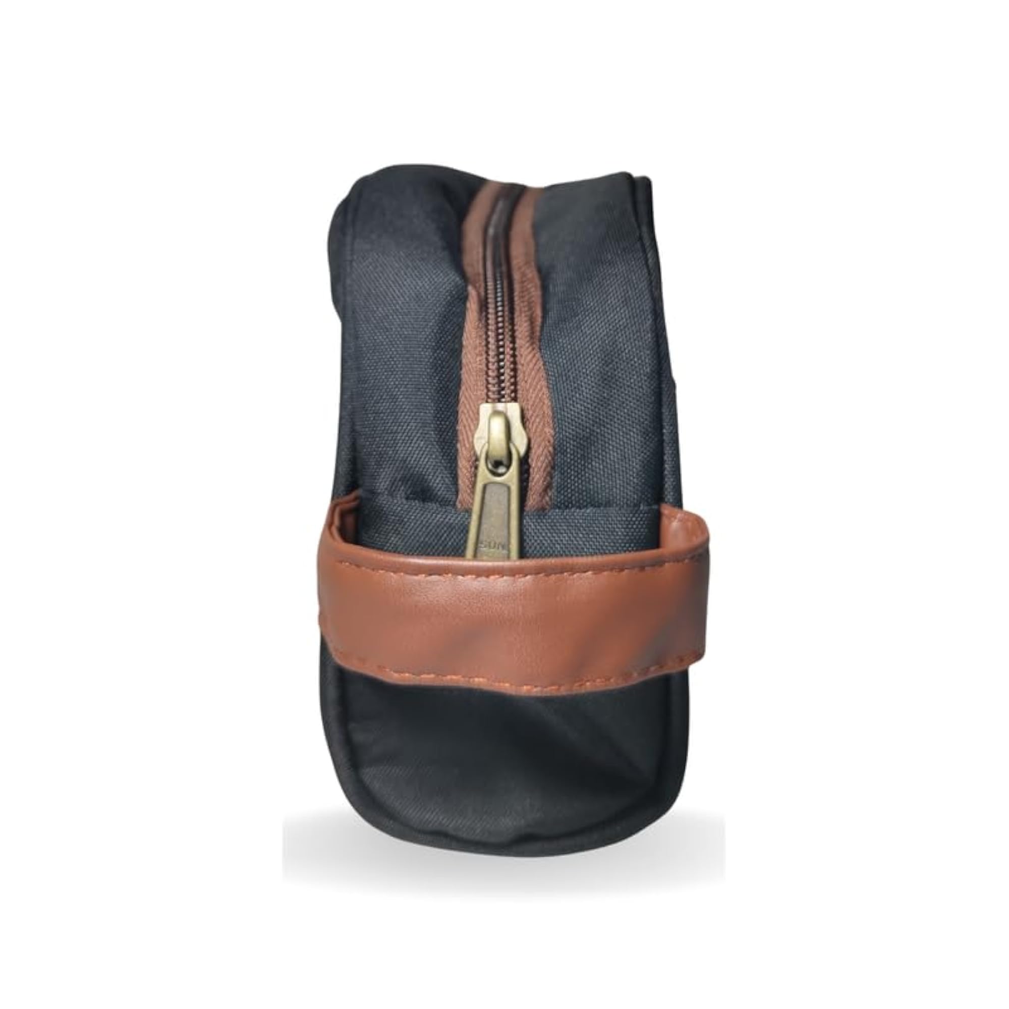 Black and Tan Multipurpose Faux Leather Detailing Pouch