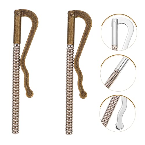 Beaupretty 2Pcs Metal Spring Money Clips Wallet Check Holders Credit Card Cash Organizer Compact Vintage Bronze3