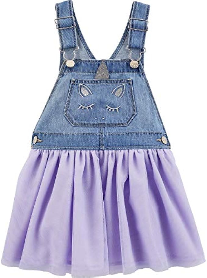 Oshkosh B'gosh Baby Toddler Girls' Unicorn Jumper with Adjustable Straps & Tulle Skirt, Blue,Purple Size (2T-4T)