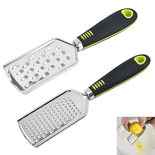 Cheese Grater 2-Piece Handheld Grater Set with Gingers Grater and Zester Graters Graters for Kitchen Compact Size 25 by 12 cm
