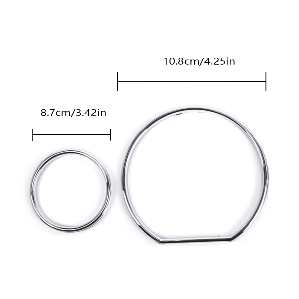Riloer Tachometer-Zifferblattringe, verchromter Tachometer-Zierring, 4-teilige Instrumenten-Tachometerringe, Blenden kompatibel mit BMW E36 3er-Reihe 1990–2000 (mit VDO-Tachometern)