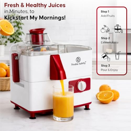 Image of Bangkok Juicer for home|500 watts powerful motor|Fresh fruit & Vegetable juice in seconds | 3 Speed control | Easy cleaning | 2 Years warranty |Red /White