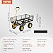 VEVOR Steel Garden Cart, Heavy Duty 500 lbs Capacity, with Removable Mesh Sides to Convert into Flatbed, Utility Metal Wagon with 180° Rotating Handle and 10 in Tires, Perfect for Garden, Farm, Yard