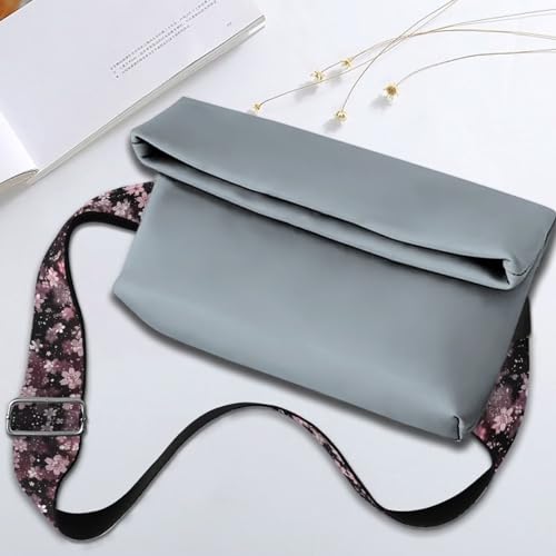 Image of Wide Bag Straps Replacement Crossbody Cherry Blossom Guitar Straps for Handbags /Purses /Messenger /Duffel Bags Backpack Straps Replacement Adjustable Length from 30 inch to 50.3 inch Pink Flower