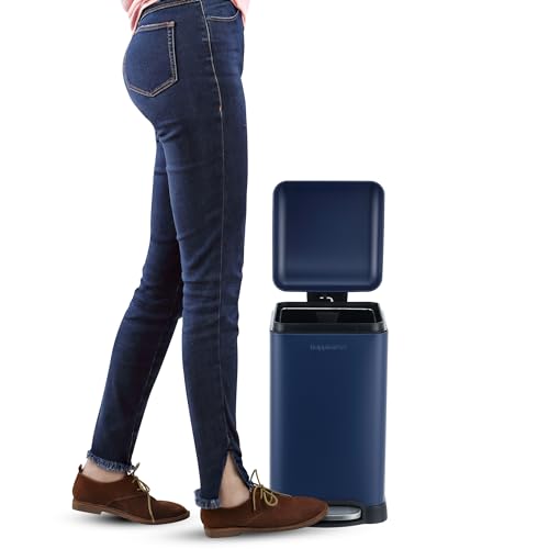 Image of happimess Betty Retro Mini 3.2 Gal Step Trash Can, Denim Blue