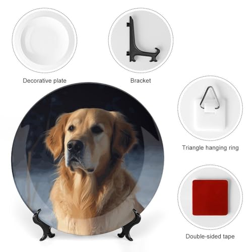 Plato Decorativo Golden Retriever de Porcelana 7in miniatura 3