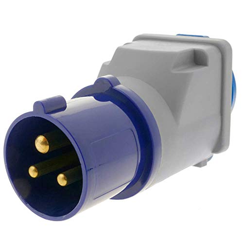 BeMatik - Enchufe industrial Adaptador CETAC macho a SCHUKO hembra 2P+T 16A 250V IP44 IEC-60309