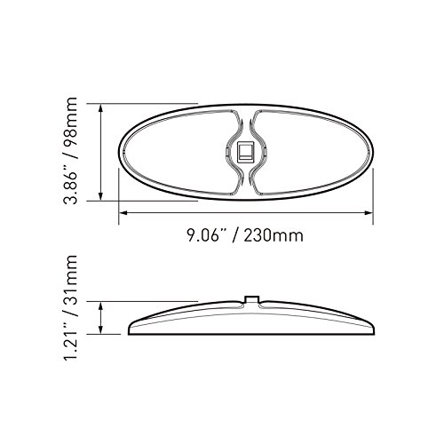 image for Dream Lighting 12V DC LED Black Double Dome Light for Vehicle Camper T