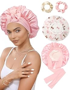 Molirex Satin Duschhaube Set mit Haargummis