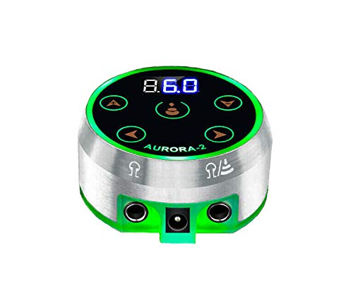 Fonte de alimentação para tatuagem Dragon Art Aurora II 2nd Gen com ajuste de voltagem, Silver