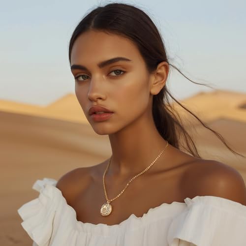 Montana West x Wrangler Gold Plated Pendant Necklace for Women, 18k Gold Plated Lightweight Chain Dainty Jewelry3