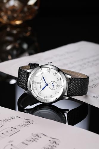Image of London Fog Brixton Collection Analog Quartz Vintage Watch for Men with Round Dial, Luminous Numerals, Curved Mineral Glass & Leather Strap - LFM10011