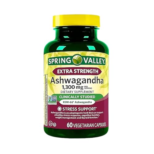 Ashwagandha 1300 mg Extra Strength 60 Vegetarian Capsules Ashawanda Capsulas Ashwagandha Supplements for Women and Men Gluten Free Non-GMO