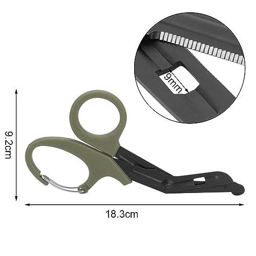 Titanium Bandage Shears Scissors EMT and Trauma Shears, Bent Stealth Black Coated for Nurses Students, Emergency Room (Green, 19cm) - Image 2