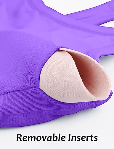 Image of MathCat Workout Tank Tops for Women with Built in Bra, Sleeveless Gym Tops Seamless Racerback Athletic Yoga Shirts