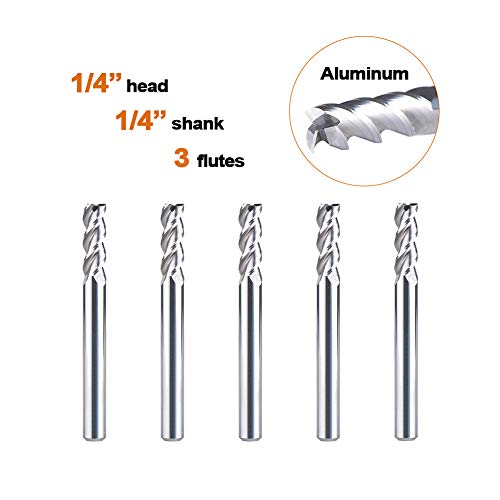 SpeTool 1/4 End Mill for Aluminum 3 Flutes CNC Spiral Router Bit