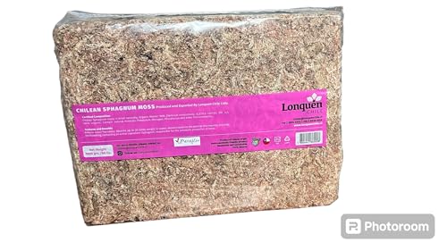 Musgo esfagno para orquídeas, importado do Chile, seco, tratado e prensado. Pct. 1 KG. equivale a 80