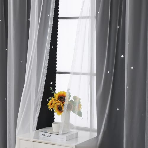 Image of Black Blackout Curtains & Drapes 102 Inches Extra Long Sliding Glass Door