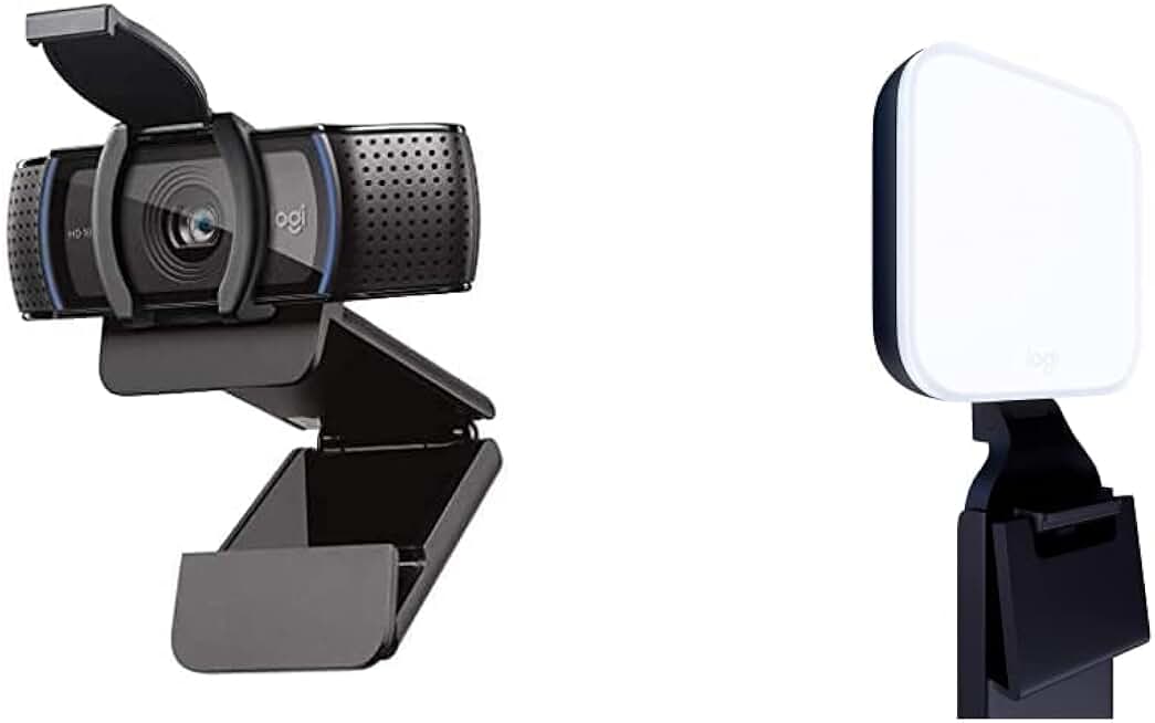 C920e HD 1080p Webcam + Litra Glow Premium LED Streaming Light - Zoom and Microsoft Teams Compatible Webcam with Adjustable Deskto