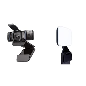 Logitech C920e HD 1080p Webcam Litra Glow Premium LED Streaming Light - Zoom and Microsoft Teams Compatible Webcam