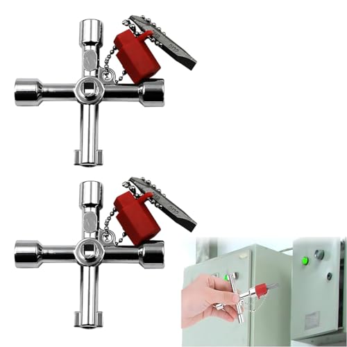 Llave de Utilidad Multifuncional, Llave Cruzada Universal, Llave Multifuncional de 4 Vías, Llave Armario Eléctrico, Llave Contador Agua Universal, Llave Para Cuadro Eléctrico, Llave Ascensor