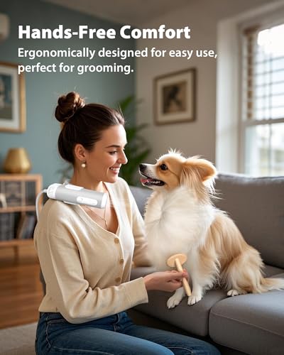 image for L&W BROS. Hands Free Dog Dryer – Powerful Neck Dryer for Pet Groomin