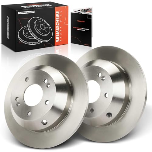 Frankberg Bremsscheibensatz inkl. 2x Bremsscheiben Hinten Voll Ø302mm Kompatibel mit Santa Fé III DM DMA Santa Fé II CM Sorento II XM Replace# 584112P000