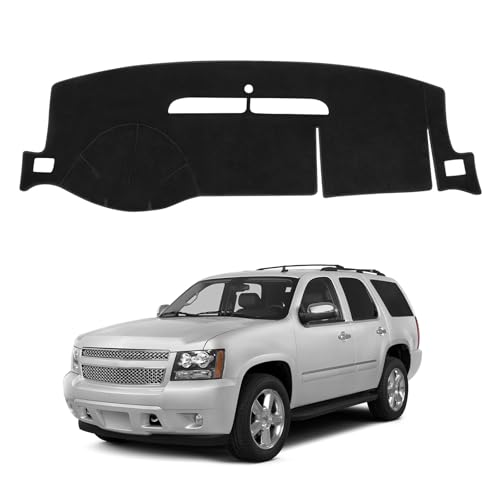 FIILINES Dash Cover for 2007-2014 Tahoe Suburban/GMC Yukon XL 2007-2013 Avalanche Silverado 1500 2500 3500 LTZ/GMC Sierra SLT Denali Dashboard Cover Mat Accessories