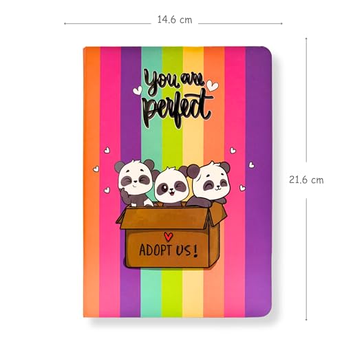 Image of Hardbound Diary Notebook A5 with Cover & Bookmark 192 Pages 80 GSM | Journal | Diary for Men | Gift for Mother (Panda)