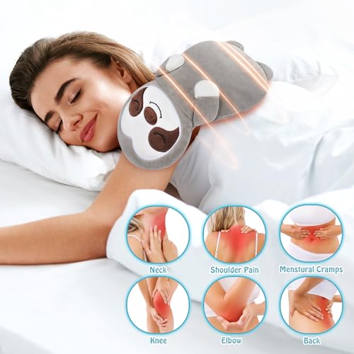 Sloth Plush Heated Pad for Pain Relief Microwave Heating Pad for Cramps Period Back Pain Relief Menstrual Heated Pads Stuffed Sloth Animal Plush for Woman Men Neck Shoulder, Lavender Scented - Image 4