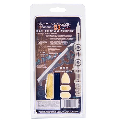 RAGE Hypodermic NC Crossbow Replacement Blades Mechanical USA Made (3-Pack)