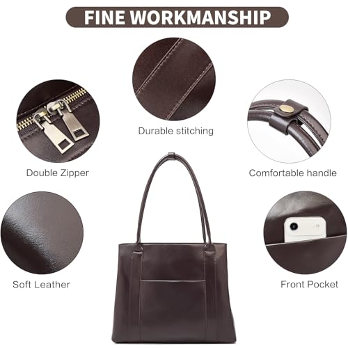 Image of LAORENTOU Women Crossbody Handbags Genuine Leather Satchel Handbags for Women Top-handle Shoulder Tote Purses