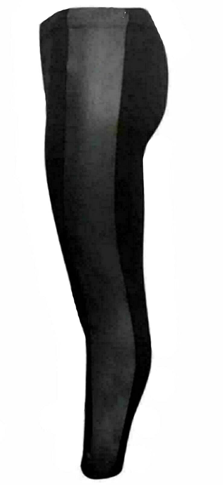 Fairy Boutique Women's Black Wet Look Printed Side Stripe Leggings Plain Stretchy Leggings Full Length Printed Skinny Legging Pants ( Uk 20-22)