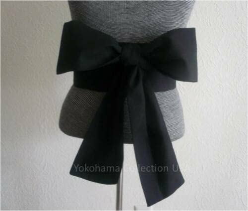 Japanese Cotton OBI Sash Belt Kimono Yukata 110" x 4"/Black/ Made in USA3