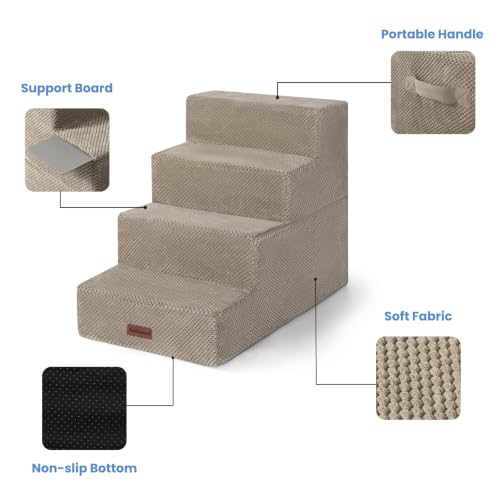 Image of Aodisman Dog Steps for Bed & Couch,18.5 inch H 4-Step Pet Stairs for Small Dogs