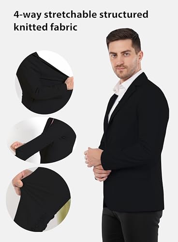 Image of SaintX Men's Tailored Unlined Casual Blazer | Layering Coat, Drapes & Feels Like an Overshirt | Designed for Summers | Breathable 4-Way High Stretch Knit Fabric for All Day Comfort | Slim Fit