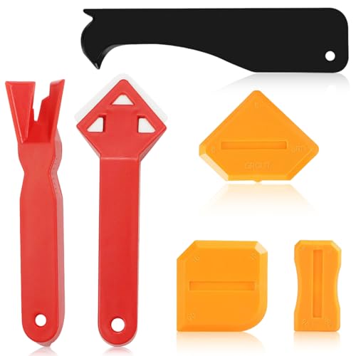 6Pcs Silicone Removal Tool, Simple and Efficient Silicone Sealant Removal Tool, Reusable Caulking Tools for Bathroom Kitchen