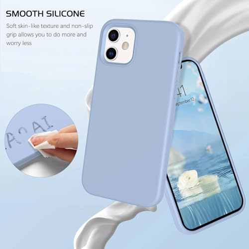 Image of DIZORO Silicone Back Case for iPhone 12 /12 Pro, Soft-Touch Phone Microfiber Silicone Back Cover for iPhone 12 /12 Pro -Sierra