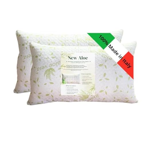 GM COPPIA Cuscini Letto Guanciali per Dormire Imbottiture Standard Antiacaro Anallergico Traspirante per letto Matrimoniale Singolo con Federa Aloe Lavabile Made in Italy