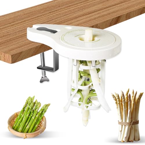 Spargelschäler mit 6 Präzisionsklingen, Schraubzwinge & Stößel, manuelleler stromloser Schäler für Spargel, Spargelschäler, spargelschälmaschine für Grünen und Weißen Spargel Spargelschäler mit 6 Präzisionsklingen, Schraubzwinge & Stößel, manuelleler stromloser Schäler für Spargel, Spargelschäler, spargelschälmaschine für Grünen und Weißen Spargel