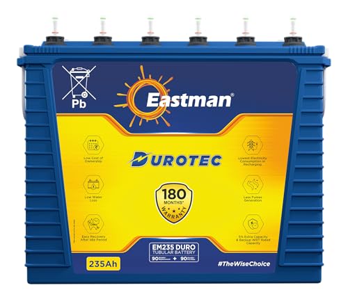 Image of Eastman EM235Duro 235Ah DuroTec Tall Tubular Inverter Battery | Ultra Heavy Duty | 180-Month Warranty | Built for High Load | Works with 700VA-2000VA Inverters