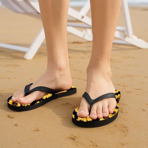 Flip Flops for Unisex Beach Rubber Comfortable Cushion Walking Thong Sandals Yoga Mat Light Vacation Non-Slip Bathroom Shower Shoes Casual Summer Two-Tone Slippers Indoor Outdoor Soles 6