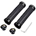 TOPCABIN Double Lock on Locking Bicycle Handlebar Grips Cycle Bicycle Mountain Bike BMX Floding (Black)