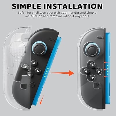 PAWDIARY Clear Switch 2 Controller Case Cover, Handheld Left and Right Controller Switch 2 Grip Skin Softshell with Comfort Ergonomic, Transparent Diamond Design Handle Protector